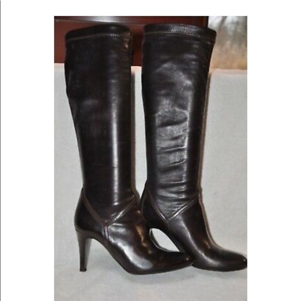 COLE HAAN Soft Stretch Leather Knee High Boots